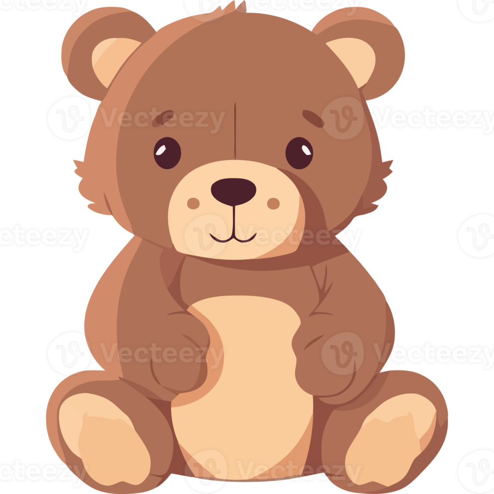 A brown teddy bear sitting on its side png