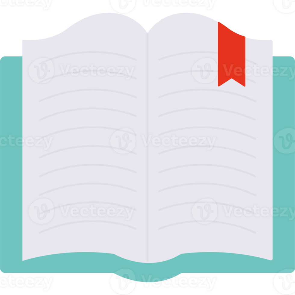 An open book with a red ribbon png
