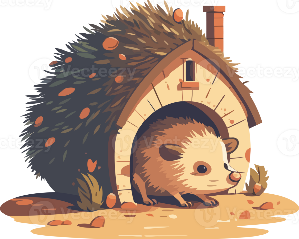 Hedgehog house illustration png