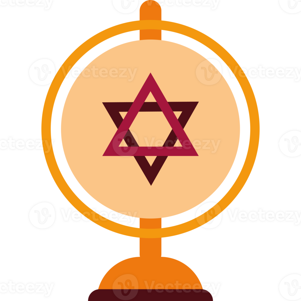 A globe with a star of david on it png