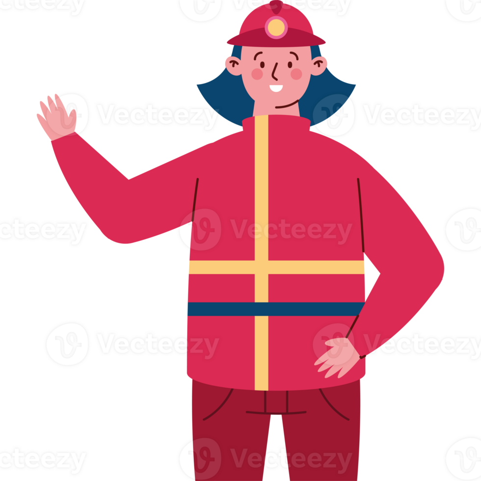 A cartoon man in a red jacket and red pants png