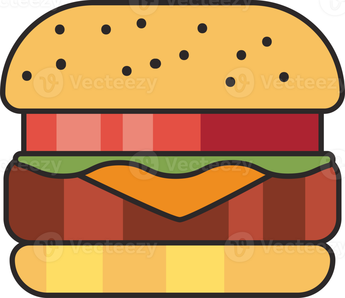 A hamburger icon with a bun and cheese png