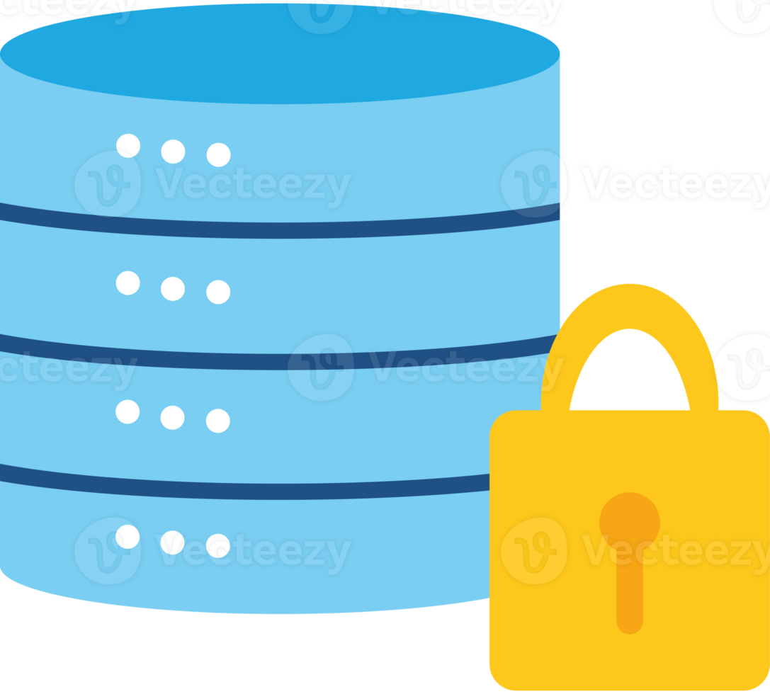 A padlock and a stack of data png