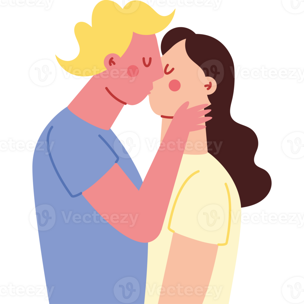 A man and woman kissing each other png