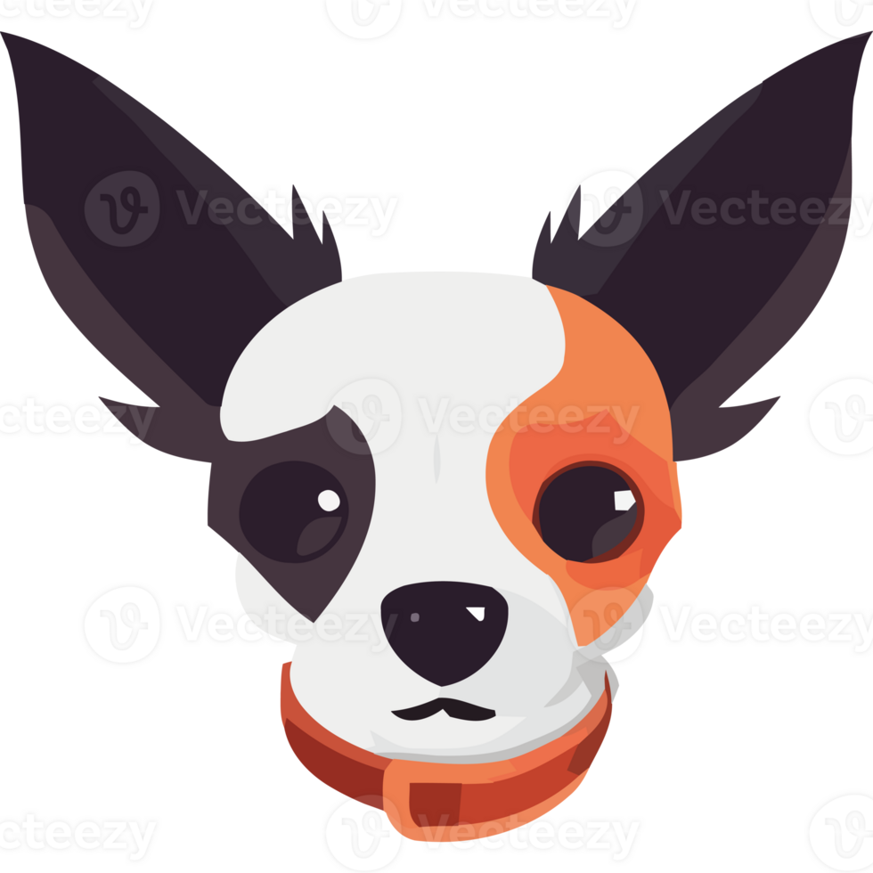 A cartoon dog with a collar on its head png