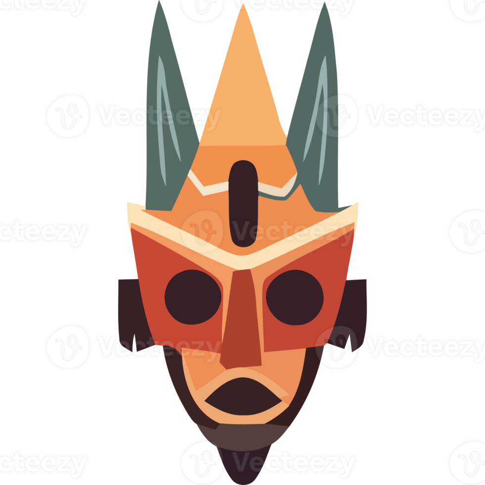 A cartoon mask with a large head and horns png