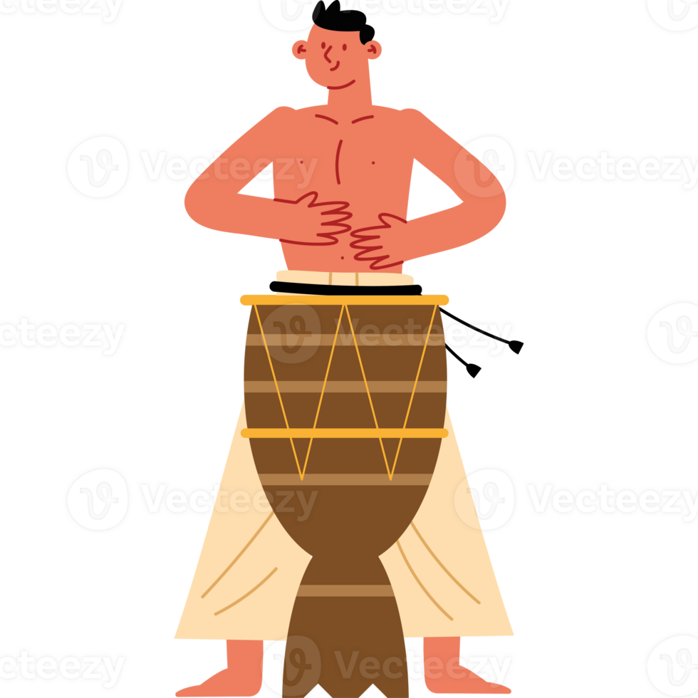 A man with a drum in his hands png