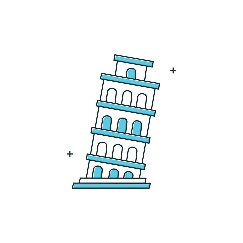 Tower of Pisa Icon Design vector