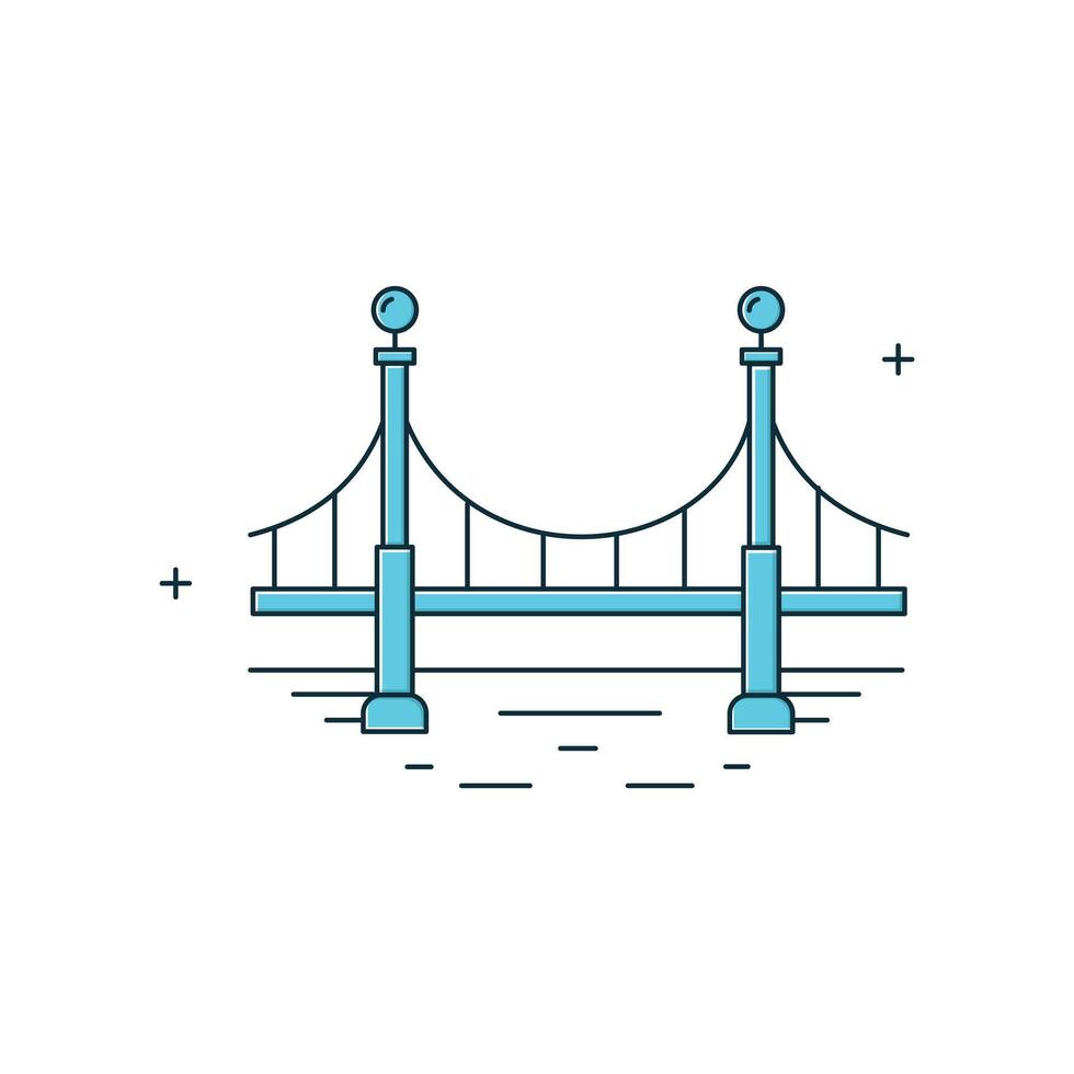 Bridge, River Crossing, Bridge Structure Icon Design vector