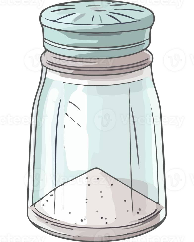 A jar with salt and pepper in it png