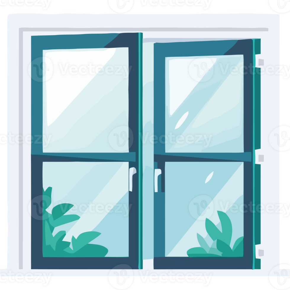 An open window with plants inside png