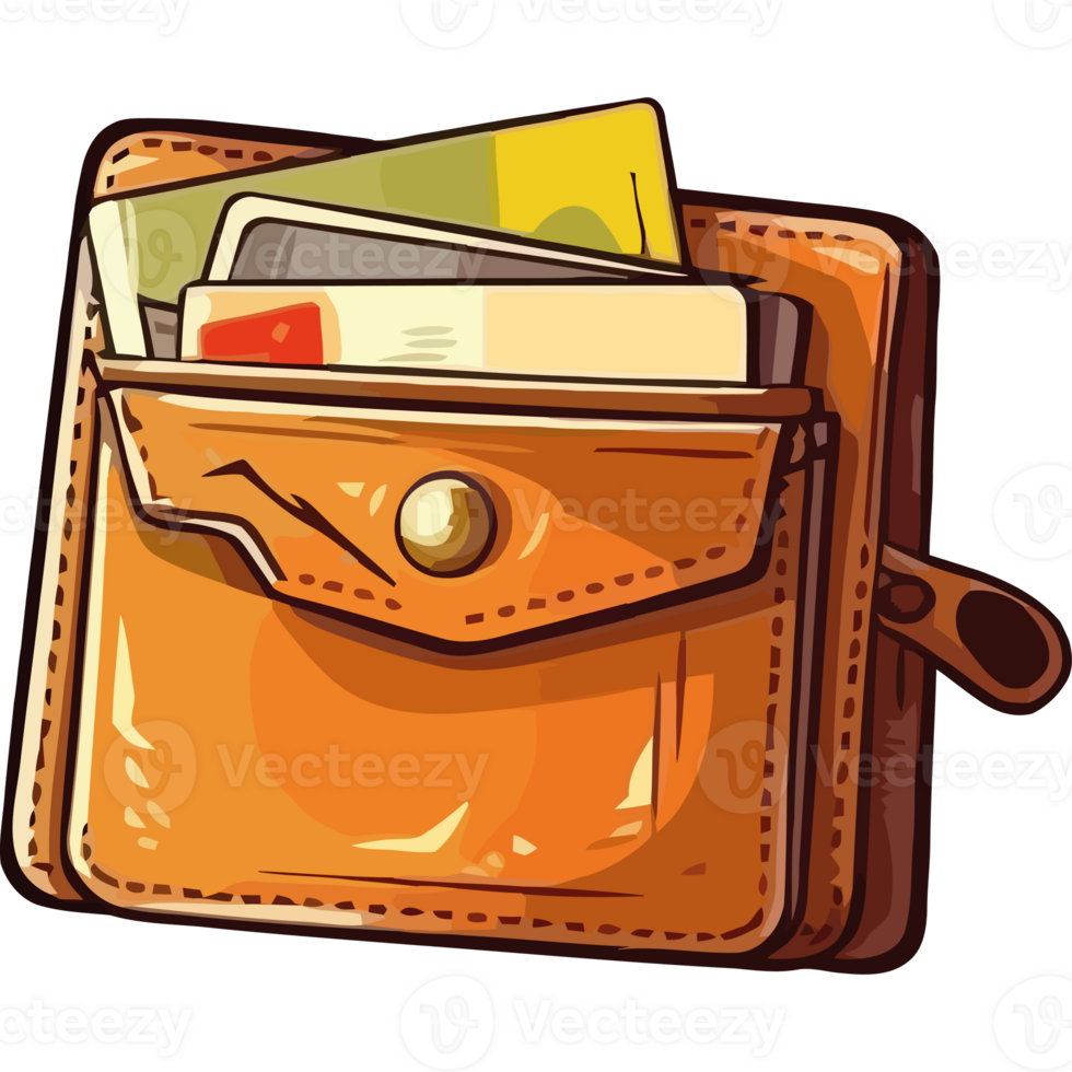 Wallet icon with credit cards and money png