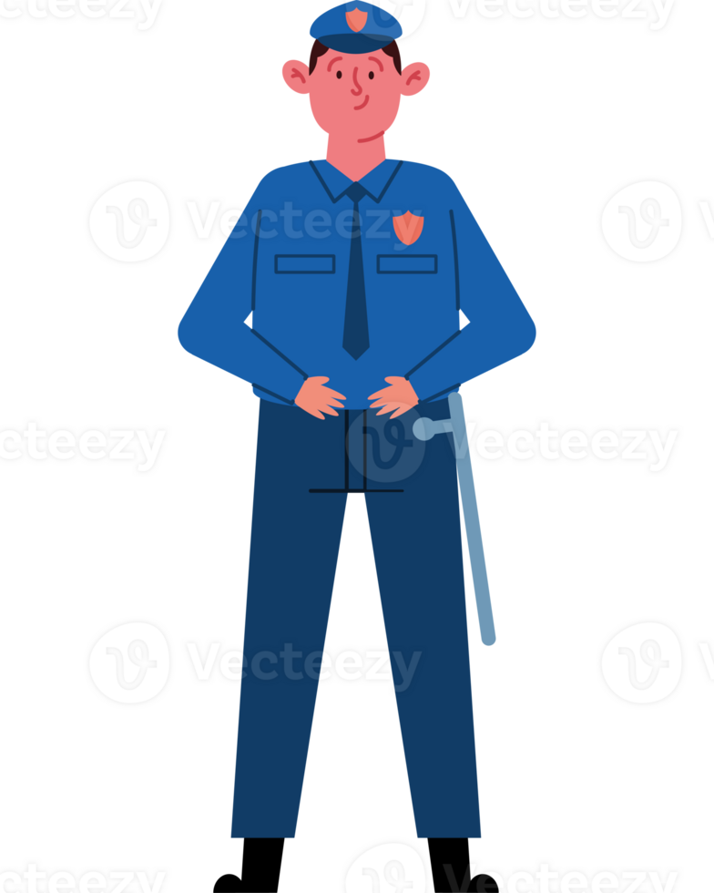A cartoon police officer with a heart on his chest png