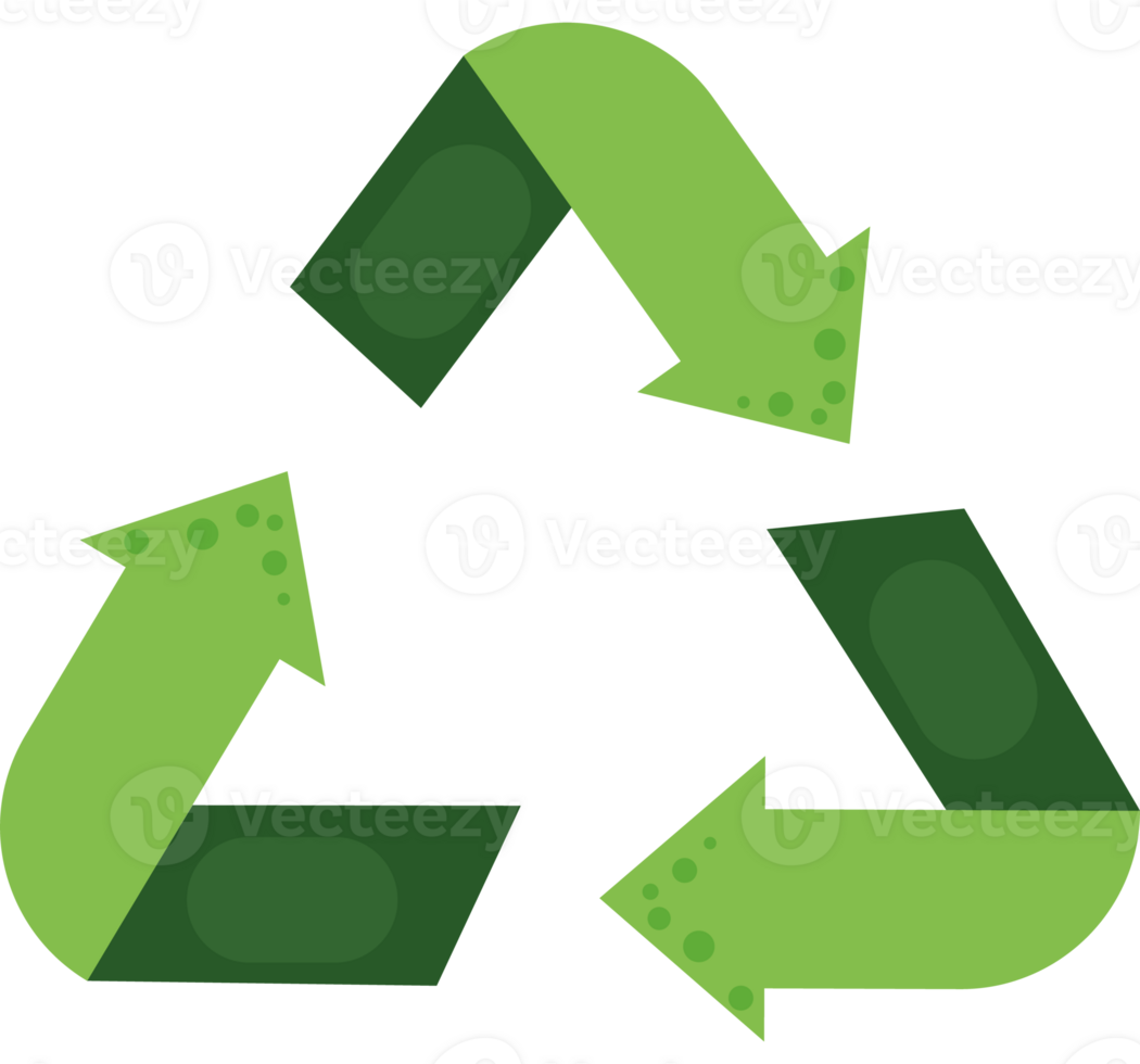 A green recycling symbol with arrows pointing in different directions png