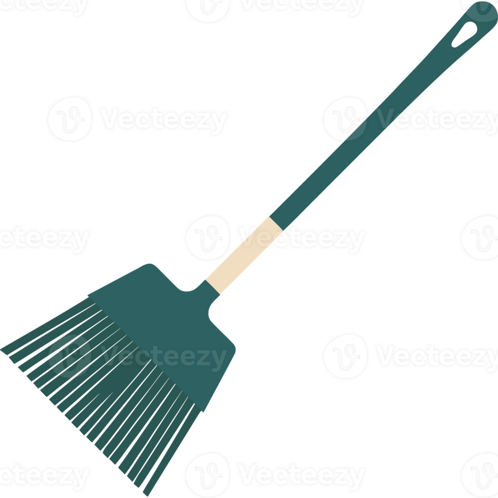 A green broom with a handle on it png