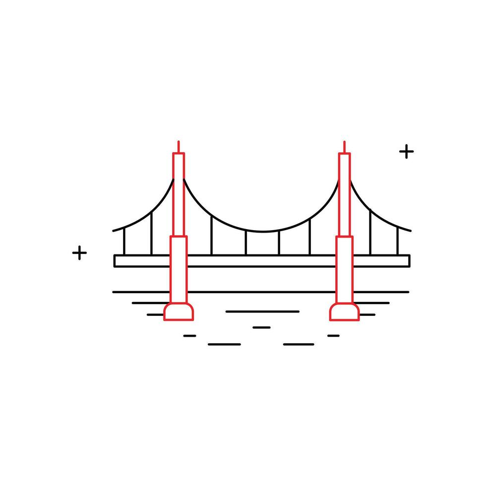 Bridge, River Crossing, Bridge Structure Icon Design vector