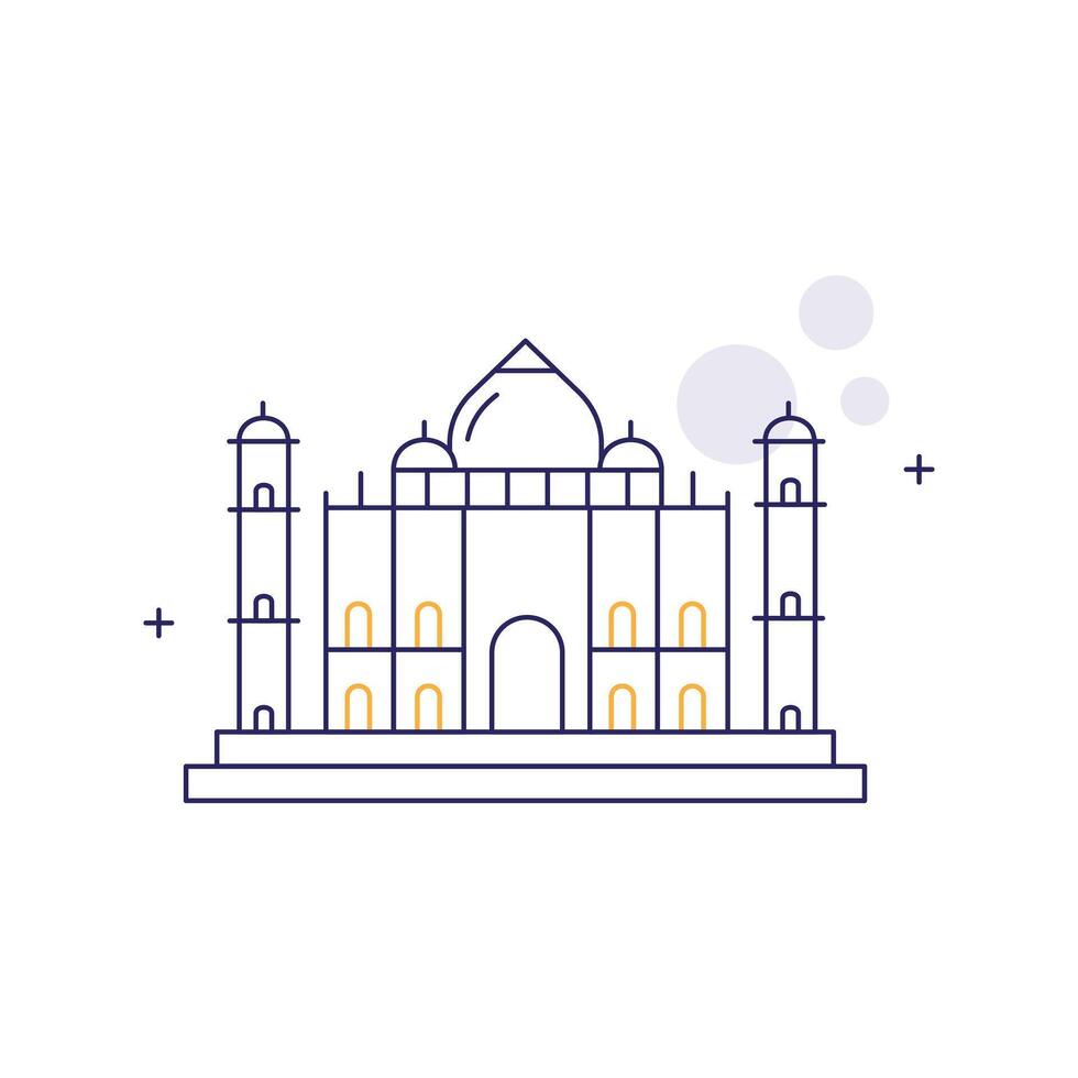 Taj Mahal Icon Design vector