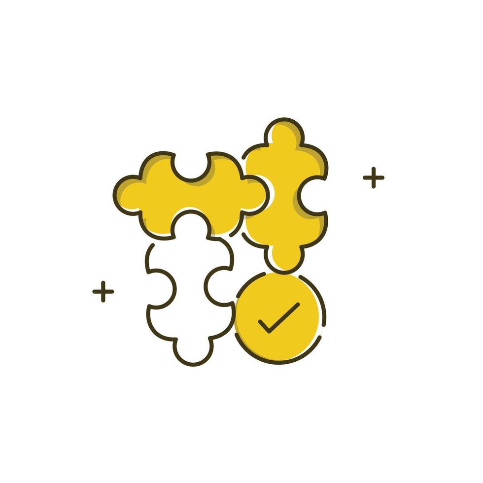 Strategic Problem Solving Graphic with Editable Stroke vector