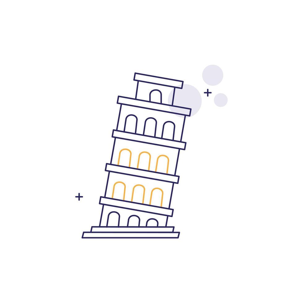 Tower of Pisa Icon Design vector