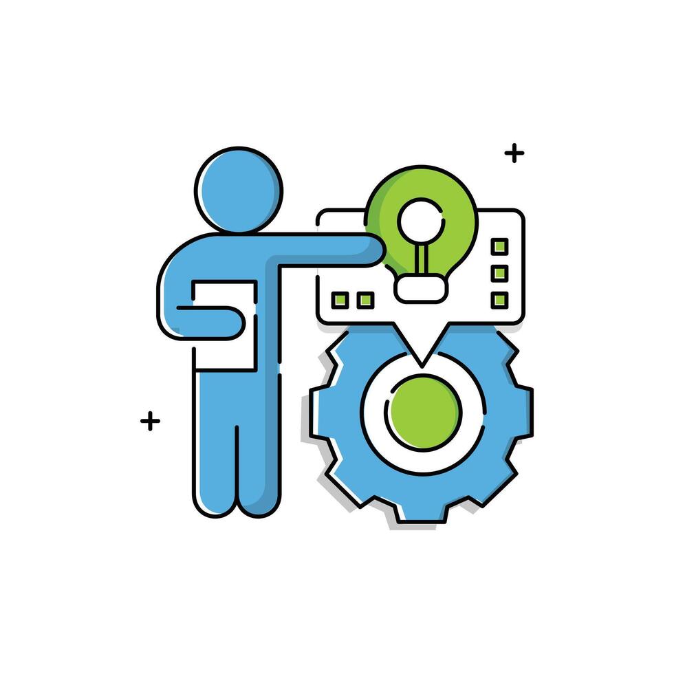 Big Data Driven, insights, data strategy Symbol Icon Design with Editable Stroke vector