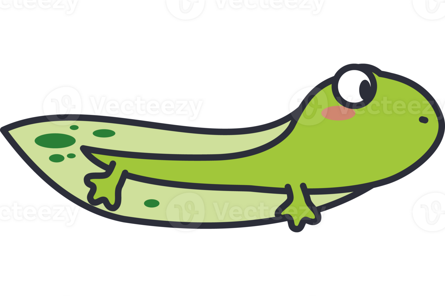 A cartoon frog sitting on a leaf png
