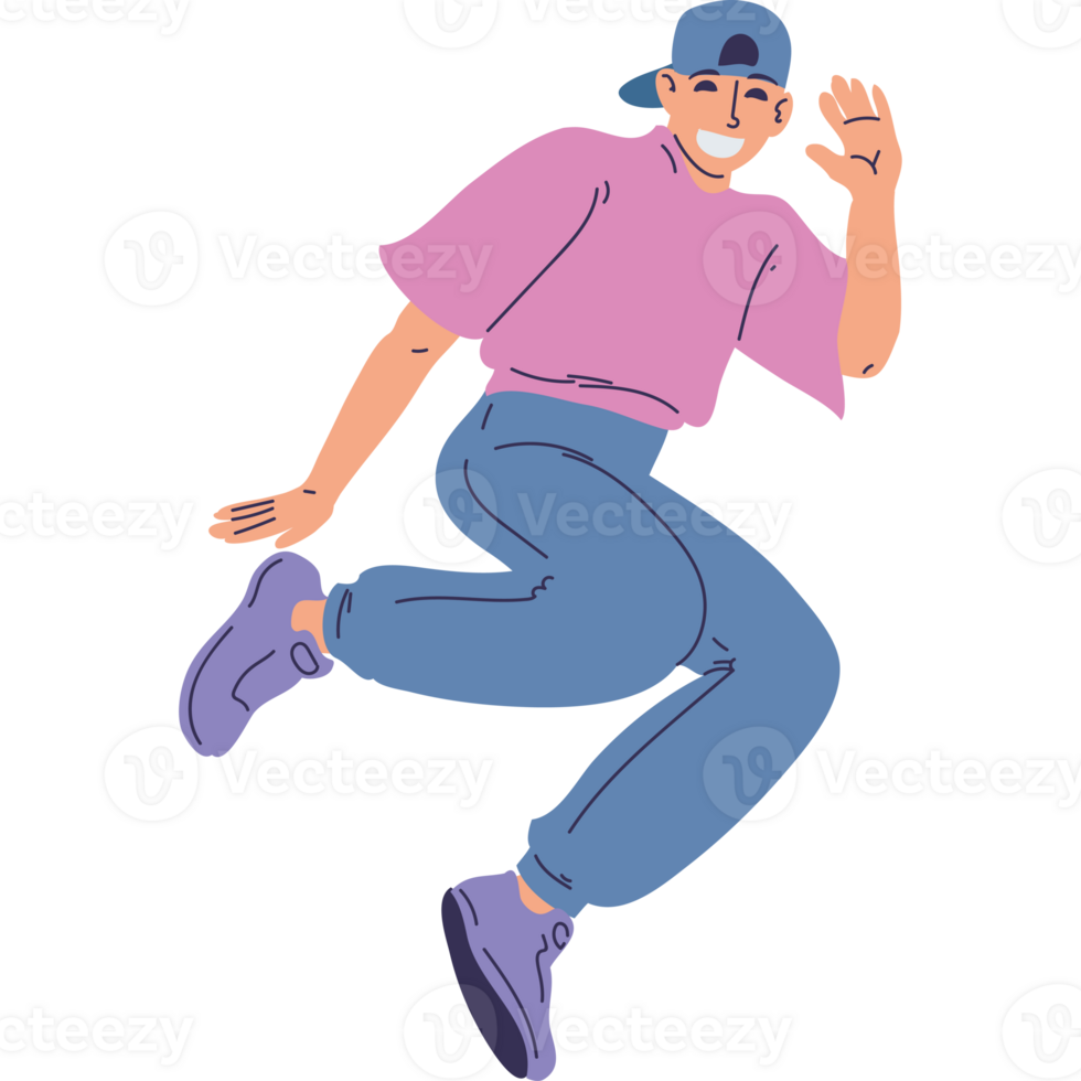 A cartoon man jumping in the air png