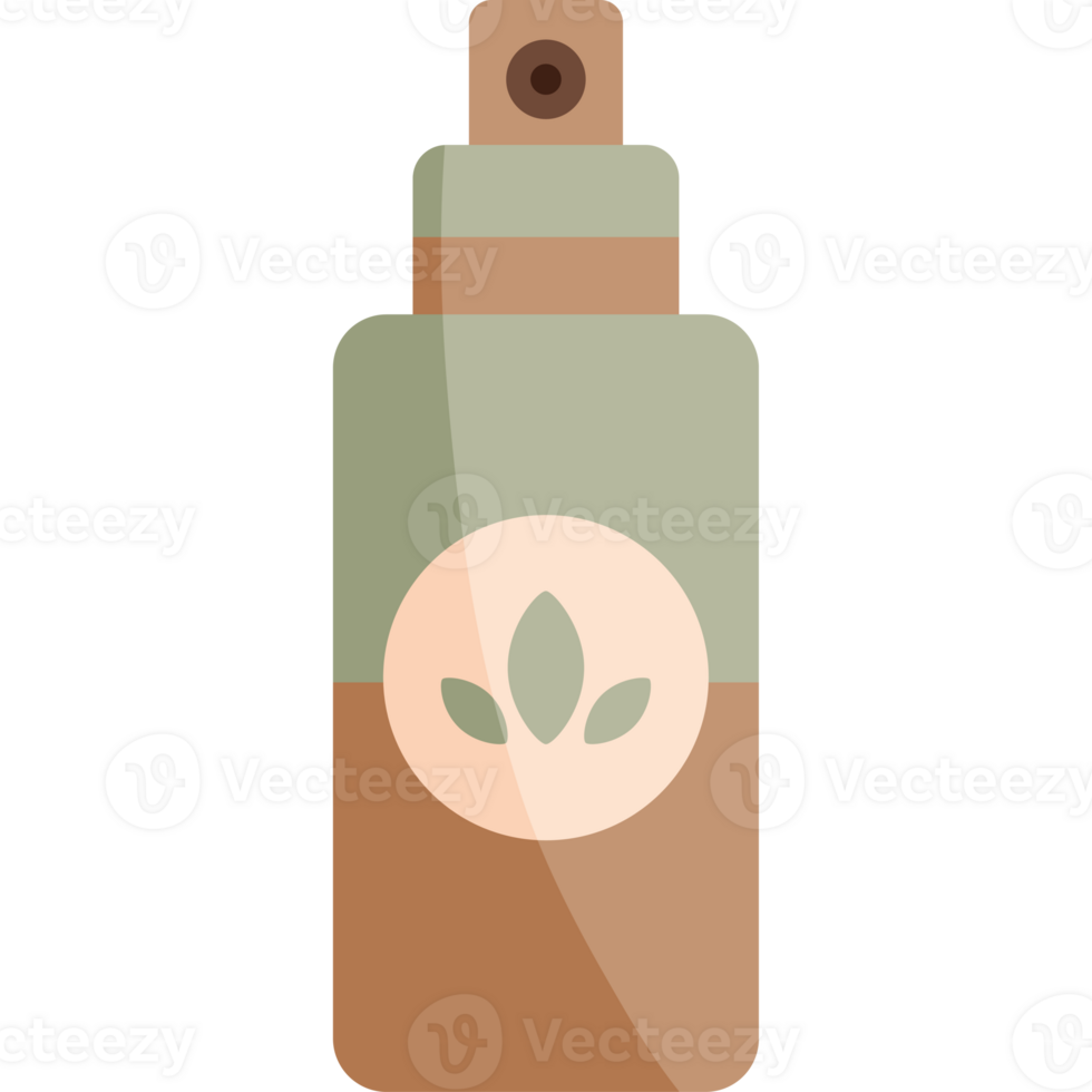A bottle of spray with a leaf on it png