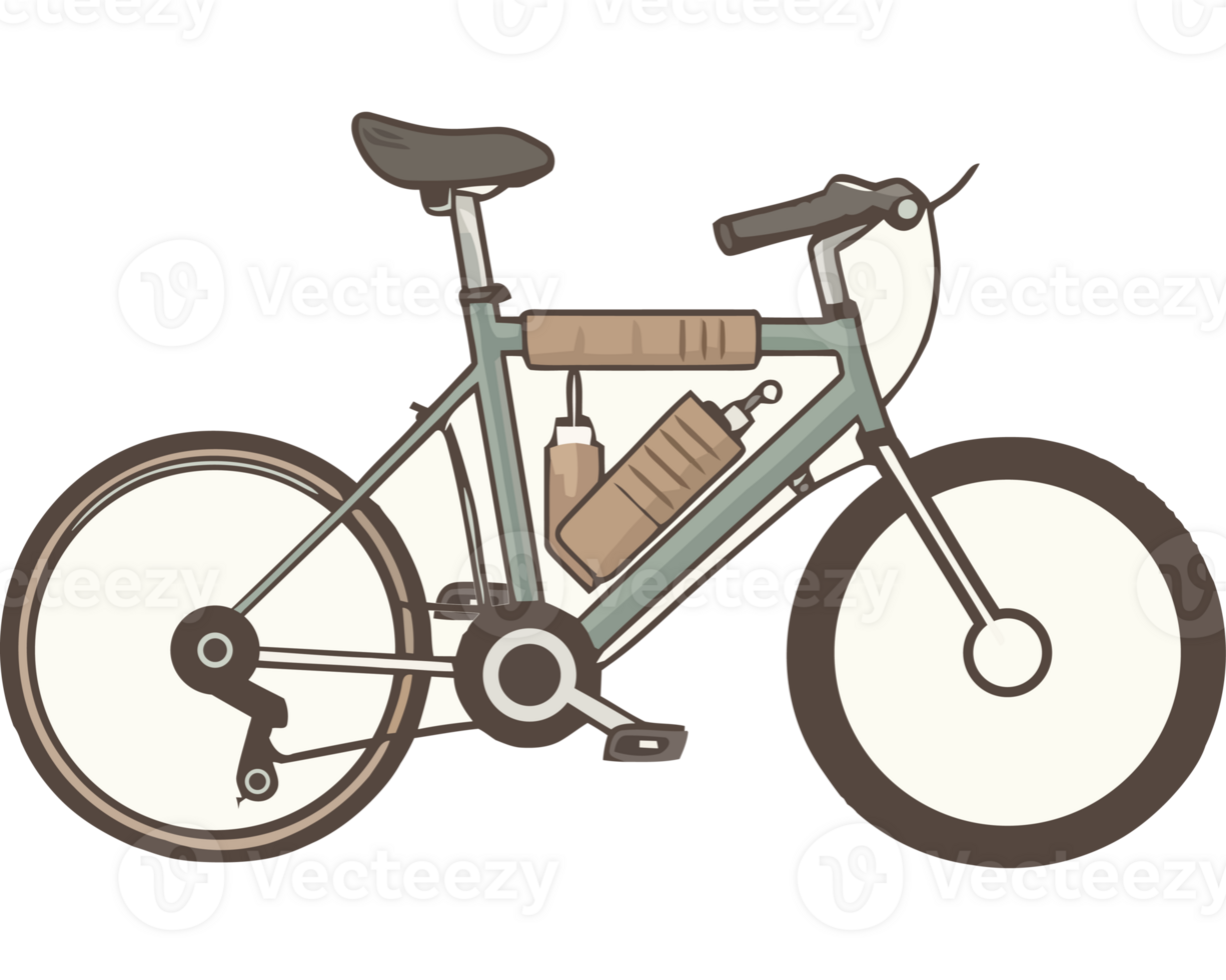 A bicycle with a bottle holder on the front png