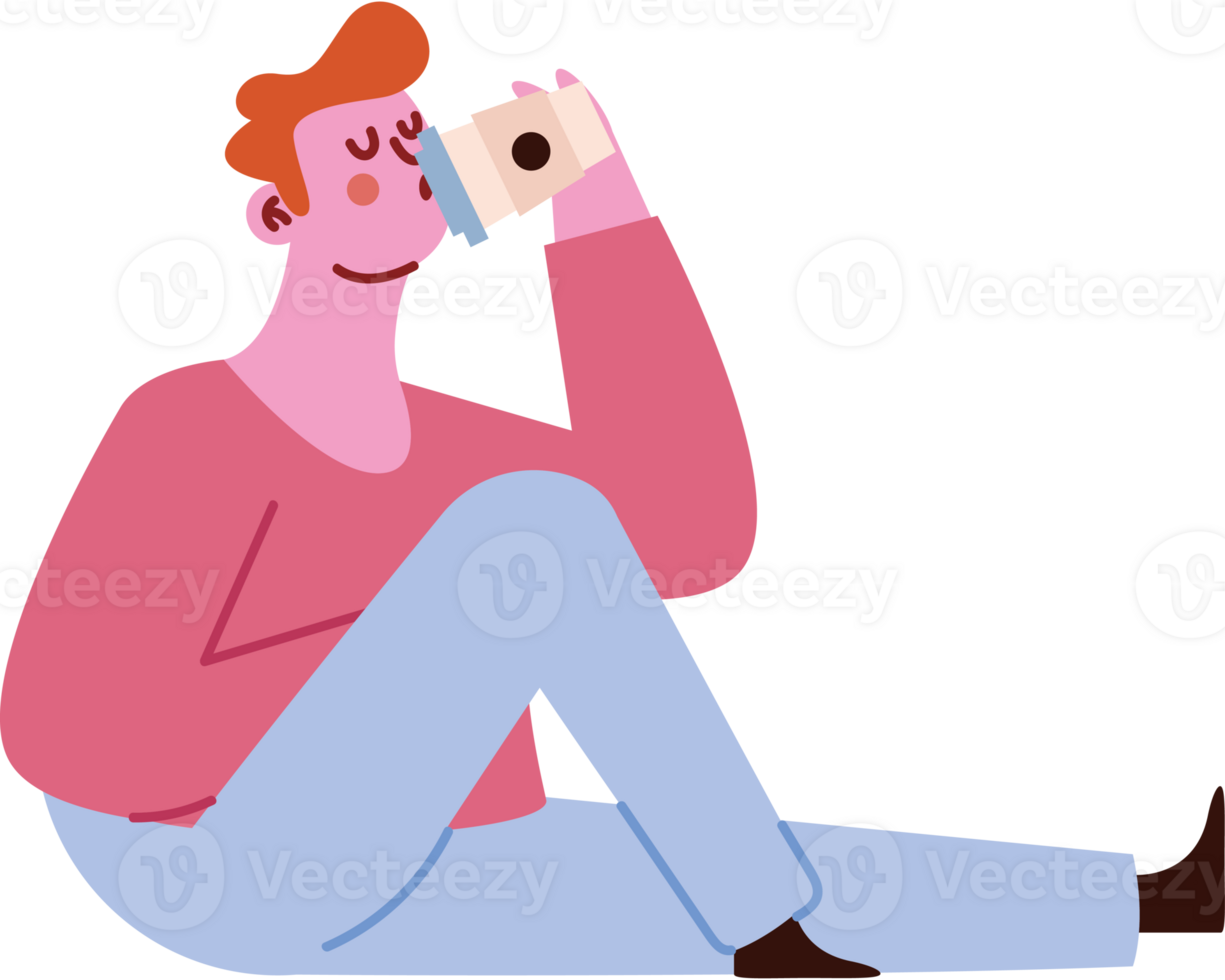 A man sitting down with his head in his hands png