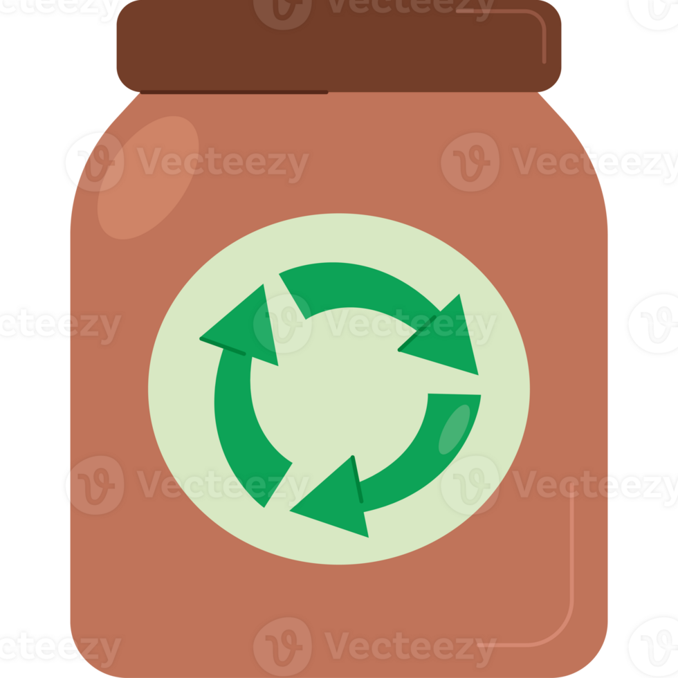 A jar with a recycling symbol on it png