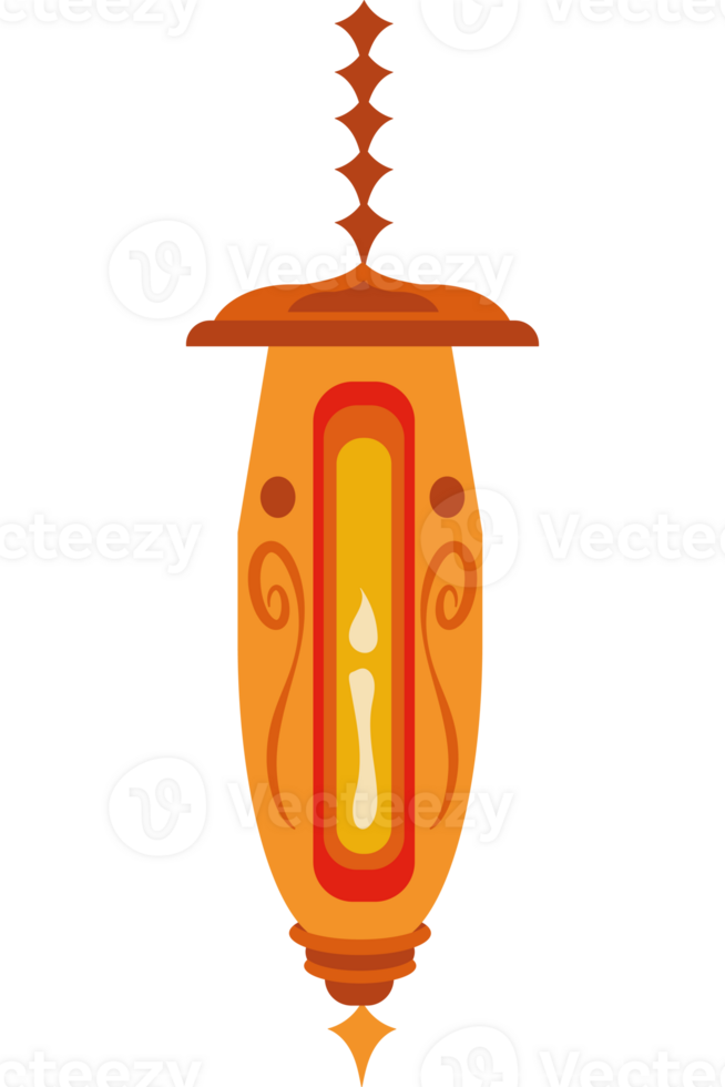 An orange lamp with a candle on it png