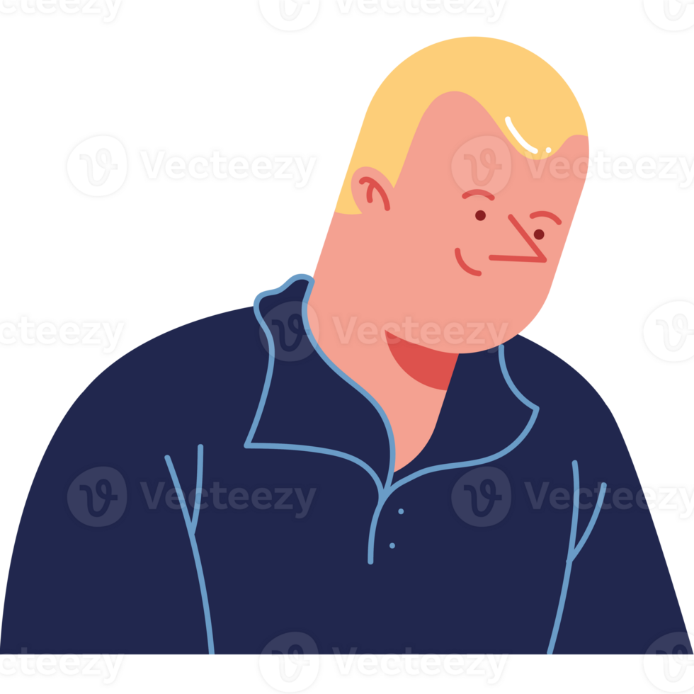 A man with a blue shirt and a smile png