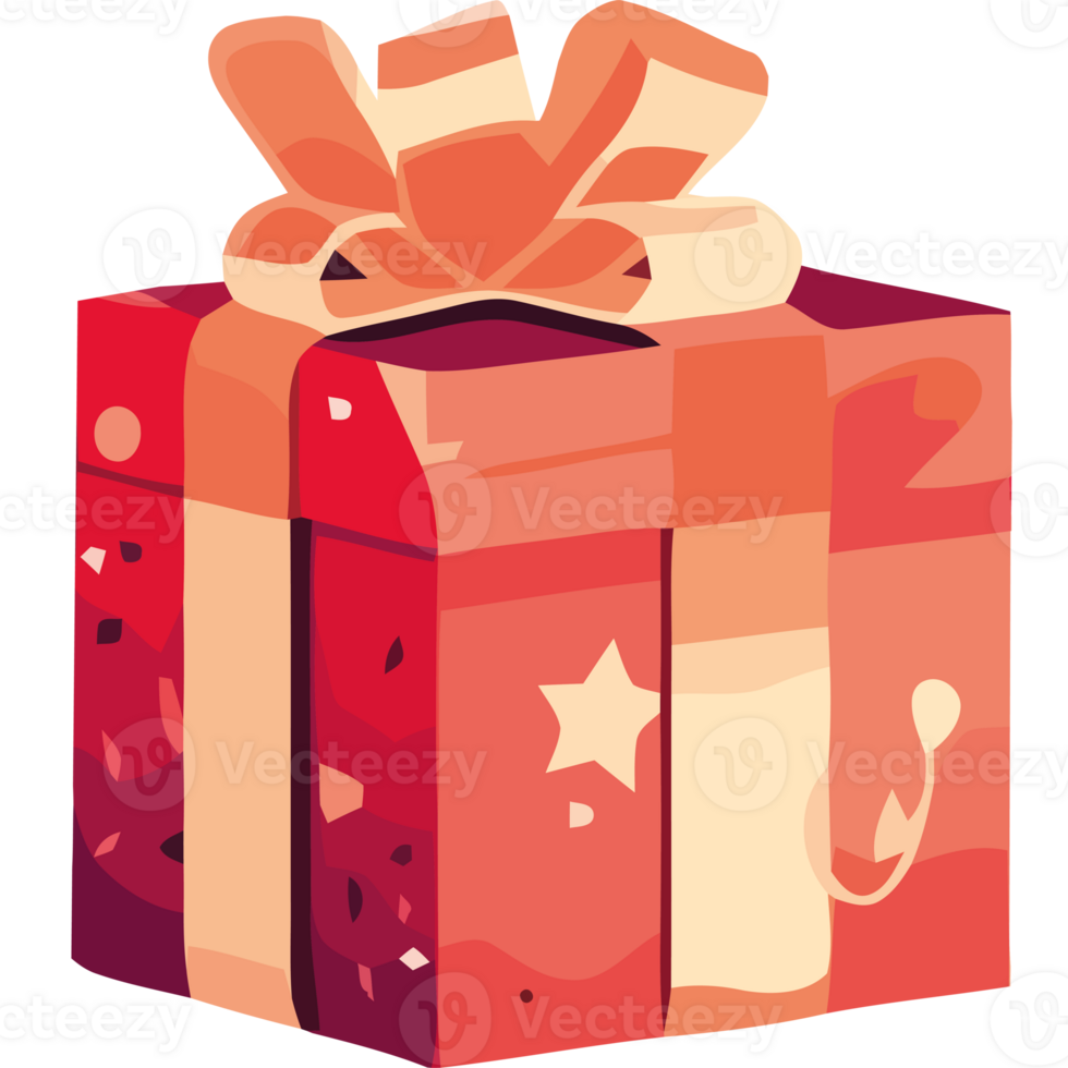 A red gift box with a bow on it png