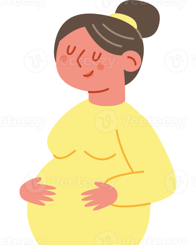 Pregnant woman in yellow dress png