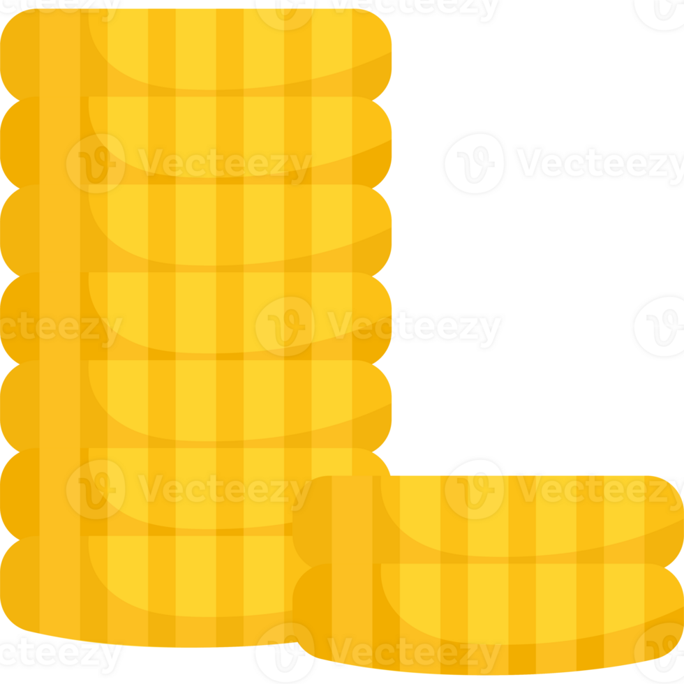 A stack of coins with a yellow stripe png