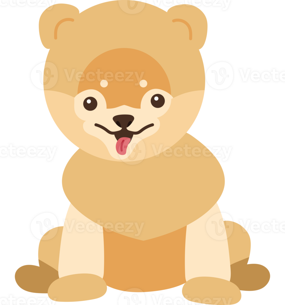 A cartoon brown bear with its tongue out png