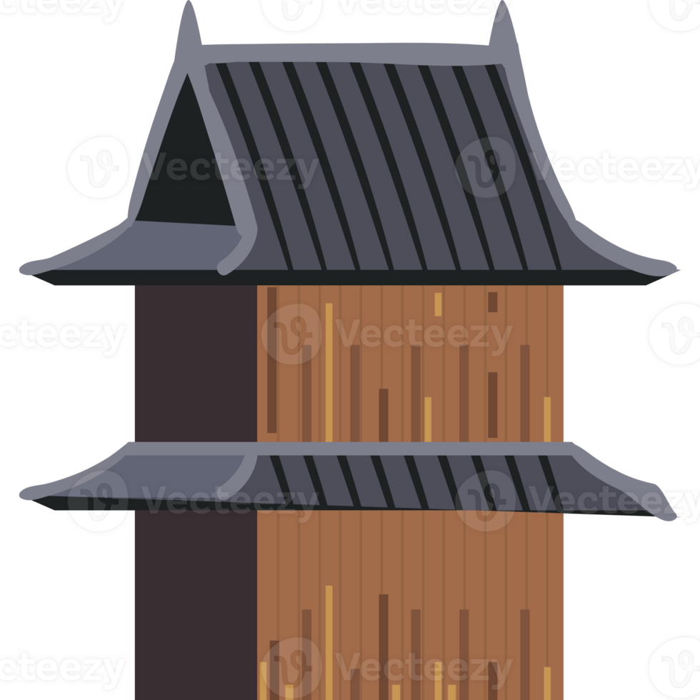 An asian style building with a roof png
