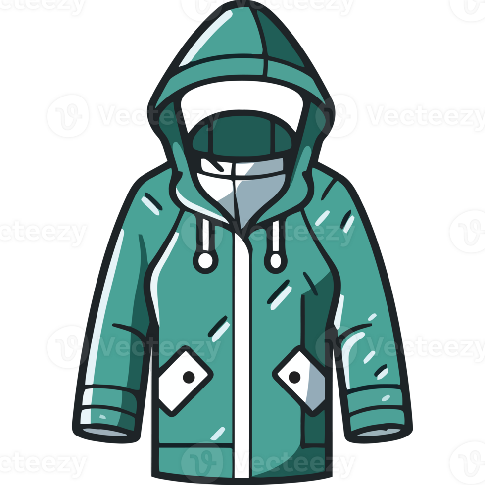 A green raincoat with hood png