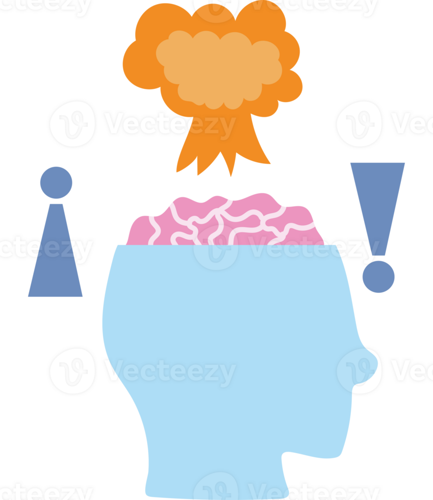 An illustration of a brain with a bomb in it png