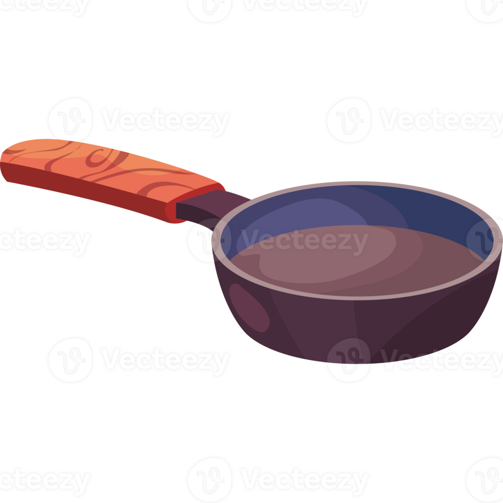 A frying pan with a spoon in it png