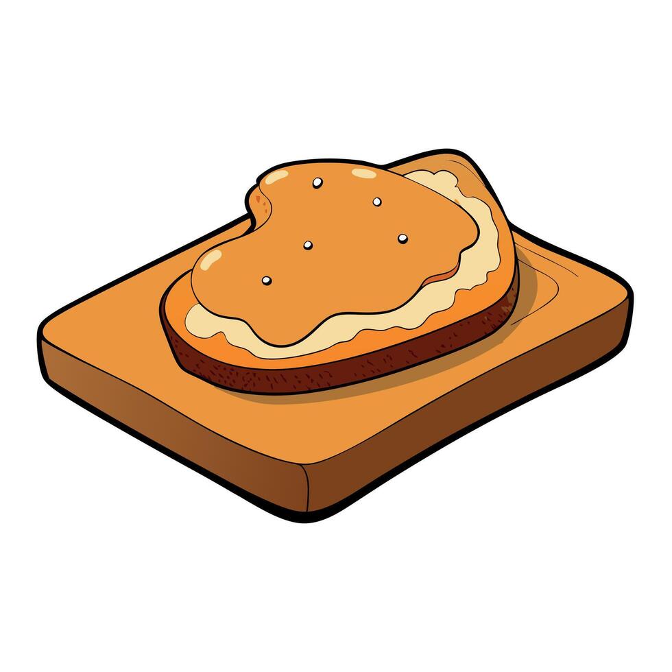 Delicious fat on dark bread on a wood surface vector