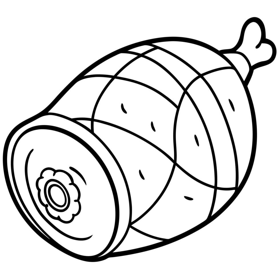 Cured ham isolated on white background vector