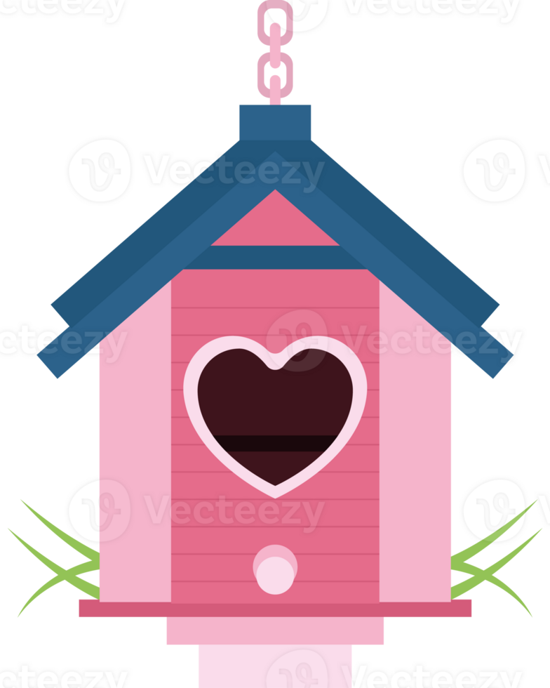 A birdhouse with a heart in the middle png