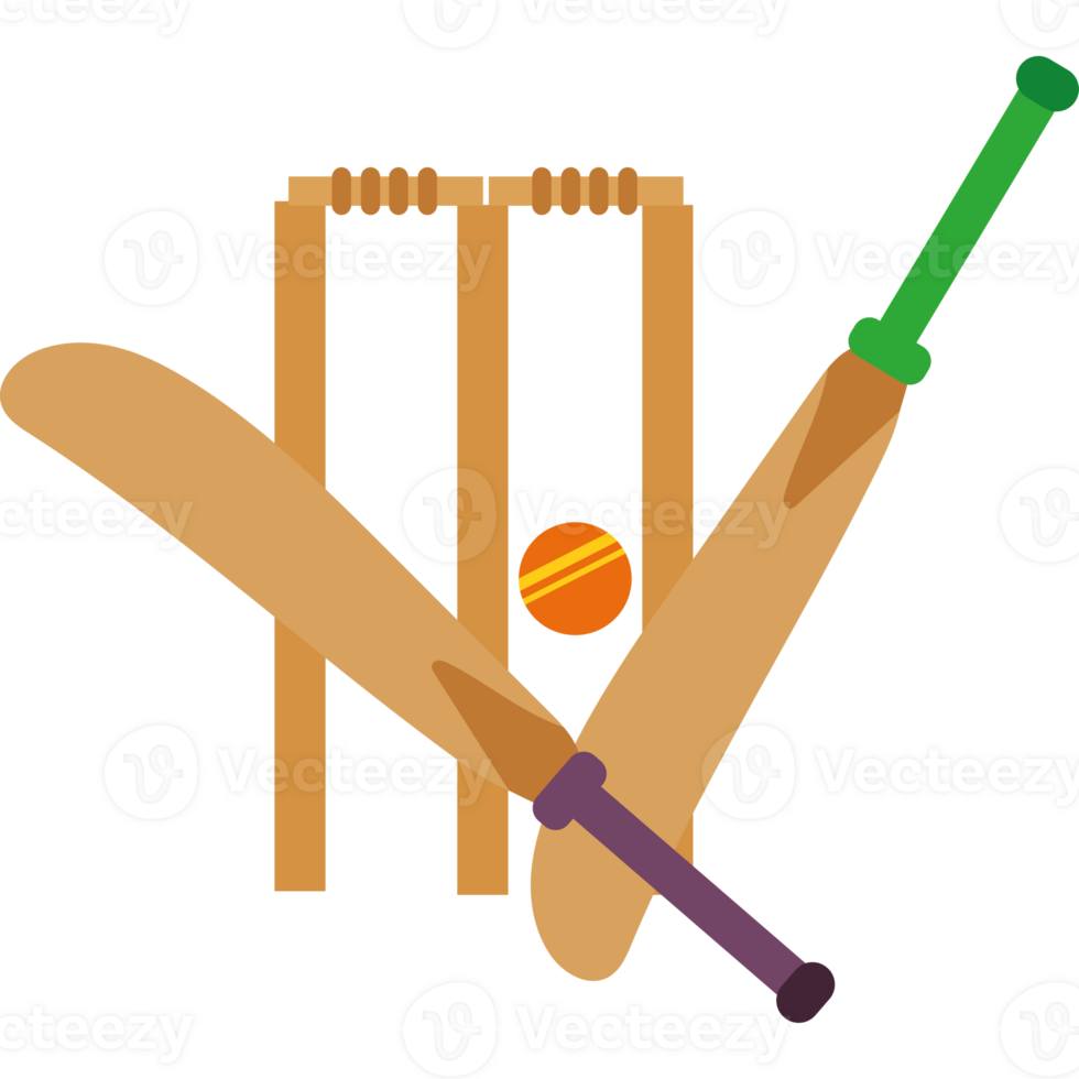 Cricket bat and ball clipart png
