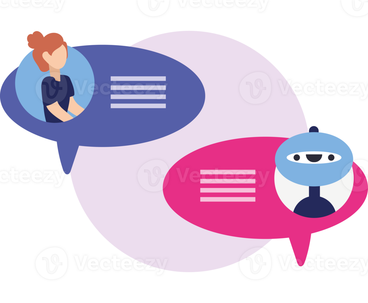 Two people talking to each other in speech bubbles png