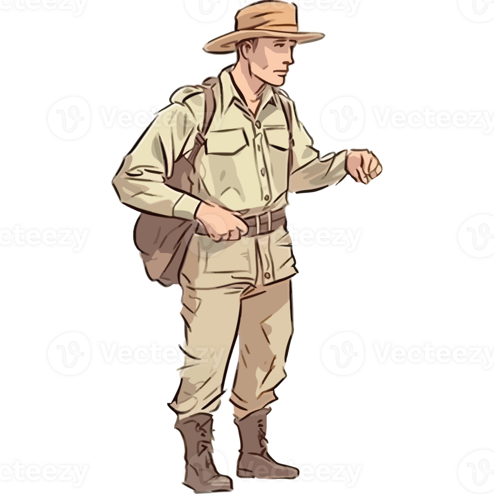 An illustration of a man in a military uniform png