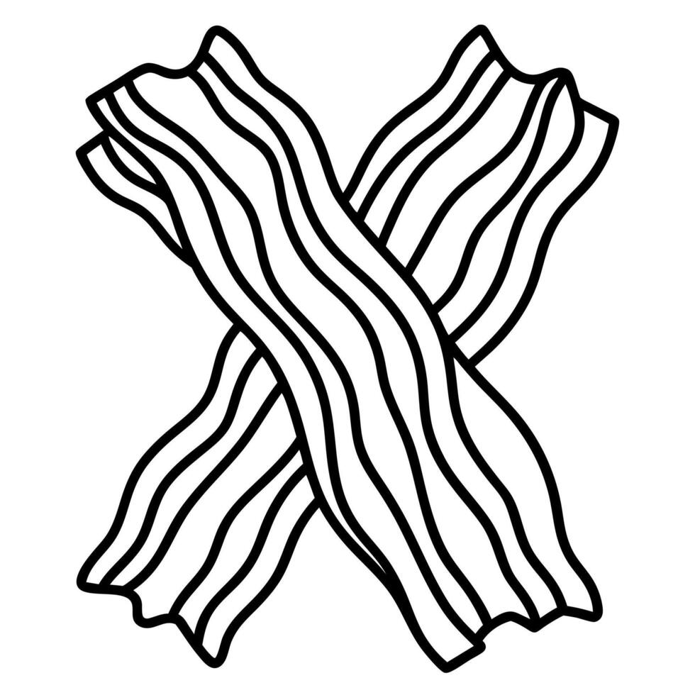 Bacon Strips Arranged on a White Background vector