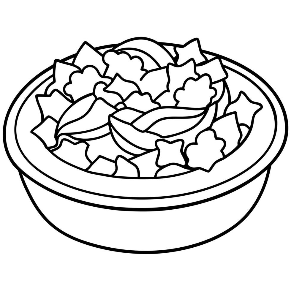 Close-up of german-style potato salad with bacon bits vector