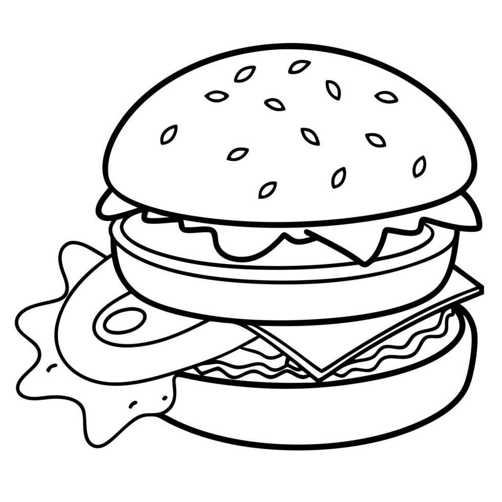 A hamburger with a tomato and a slice of cheese on top vector