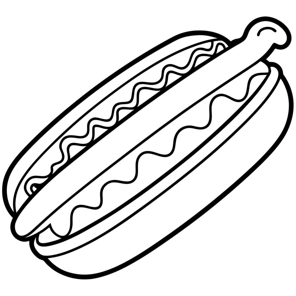 Appetizing hot dog topped with sweet mustard vector